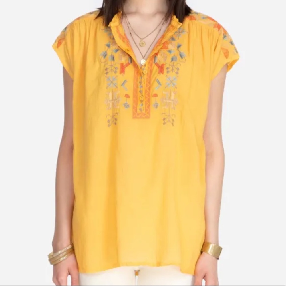 Johnny Was Haddie Blouse, Mango, XS